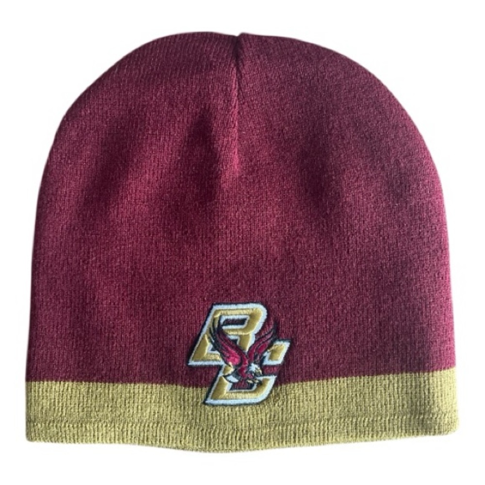 Boston College Eagles Burgundy and Gold Reversible Beanie with Embroidered Logo